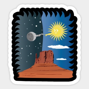 Sun and Moon Red Rock Arizona Sticker